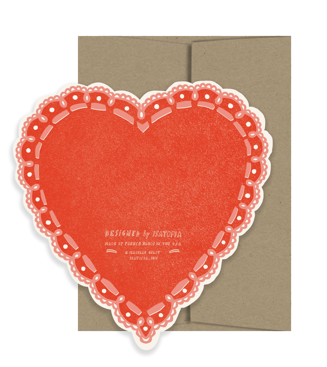 Rose Heart Die Cut Card - Amour Collection – Isatopia