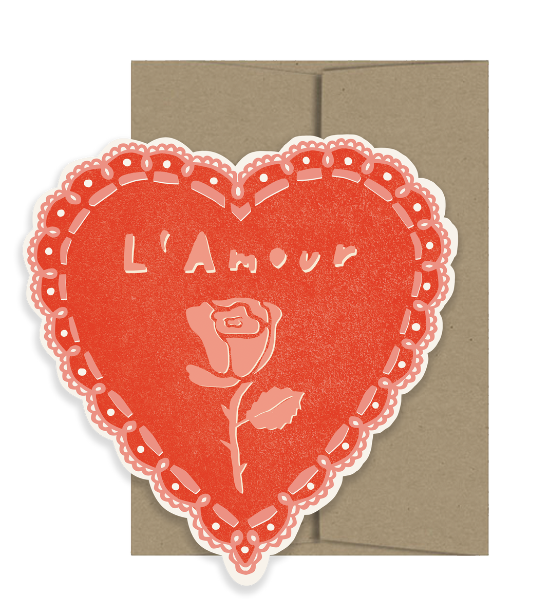 Rose Heart Die Cut Card