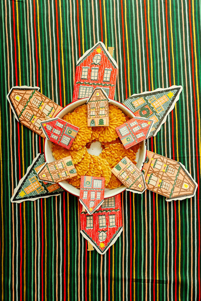 Pink Cottage Die Cut Card - Winter Cottage Collection
