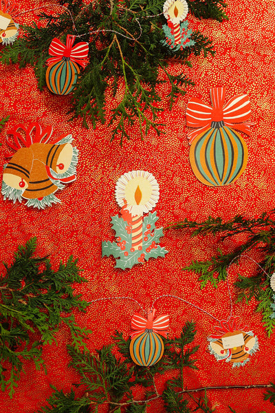 Candle Die Cut Card - Jingle Bells Collection