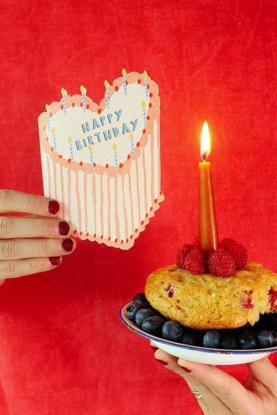 Heart Cake Die Cut Card - Birthday Collection