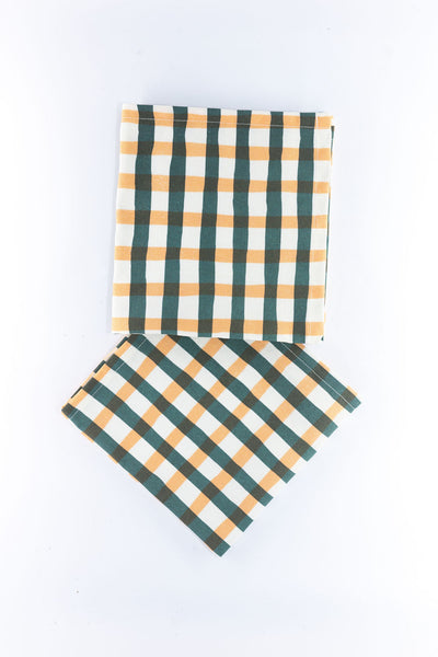 Peach & Forest Picnic Napkins - pair of 2