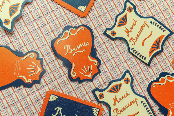 Bisous Die Cut Card - From Paris with Love Collection