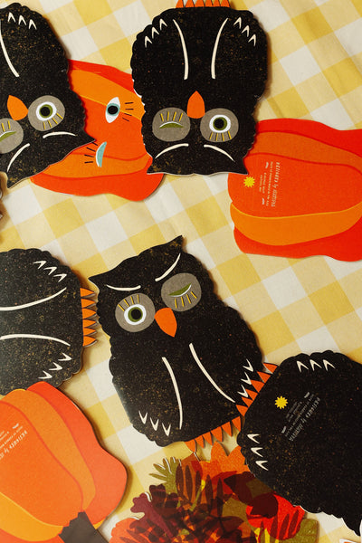 Owl Blink Die Cut Card - Spooky Season Collection