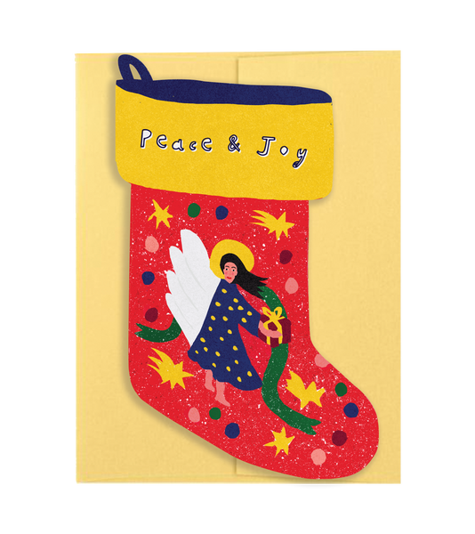 Angel Stocking - Die Cut Card