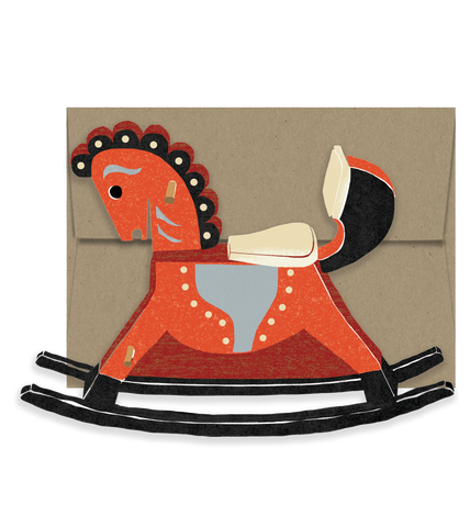 Rocking Horse - Die Cut Card