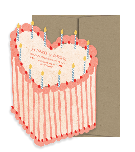 Heart Cake Die Cut Card - Birthday Collection