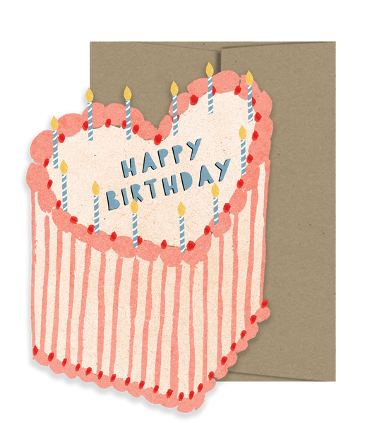 Heart Cake Birthday Collection - Die Cut Card