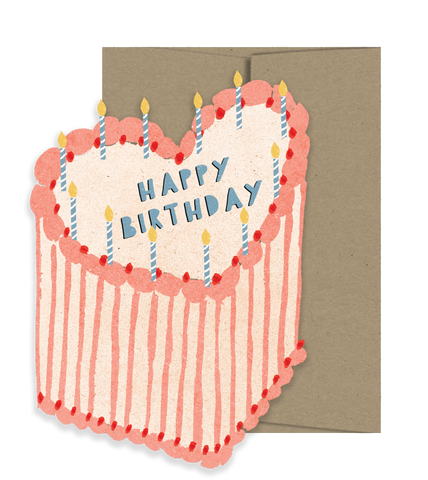 Heart Cake Birthday Collection - Die Cut Card