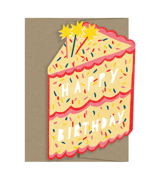 Birthday Star Cake - Die Cut Card