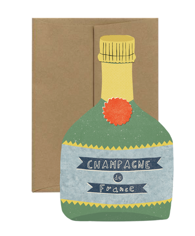Champagne Card - French Collection Die Cut