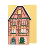 Pink Cottage Die Cut Card - Winter Cottage Collection