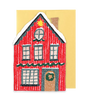 Red Cottage Die Cut Card - Winter Cottage Collection