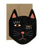 Black Cat Blink - Die Cut Card