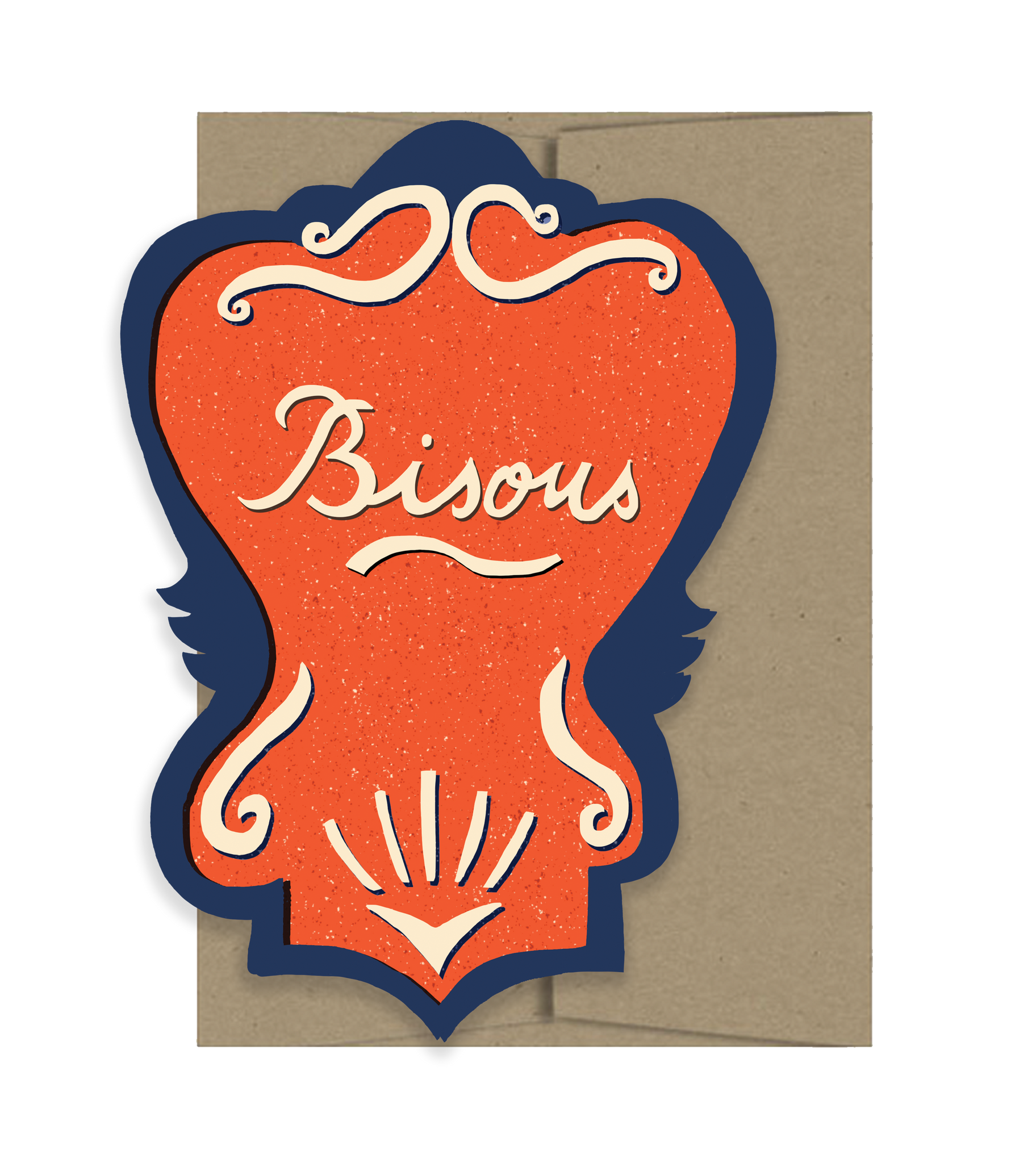 Bisous Die Cut Card - From Paris with Love Collection