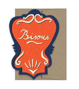 Bisous Die Cut Card - From Paris with Love Collection