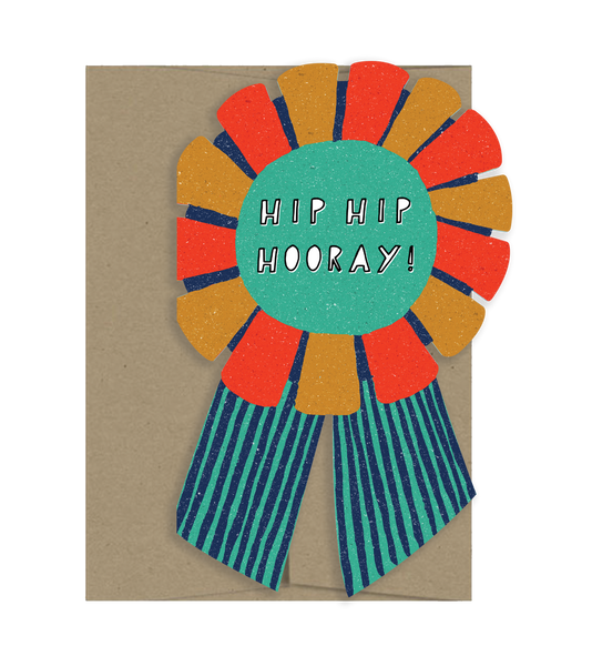 Hip Hip Hooray Medallion - Die Cut Card