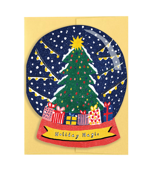 Holiday Magic Snow Globe - Die Cut Card