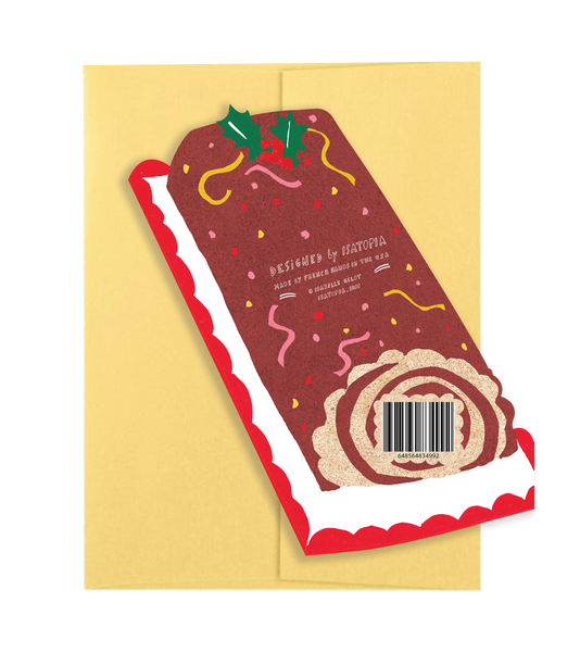 Holiday Yule Log - Die Cut Card