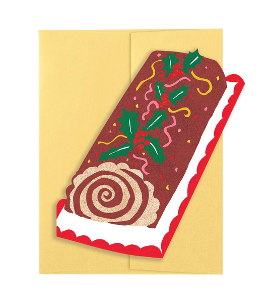 Holiday Yule Log - Die Cut Card