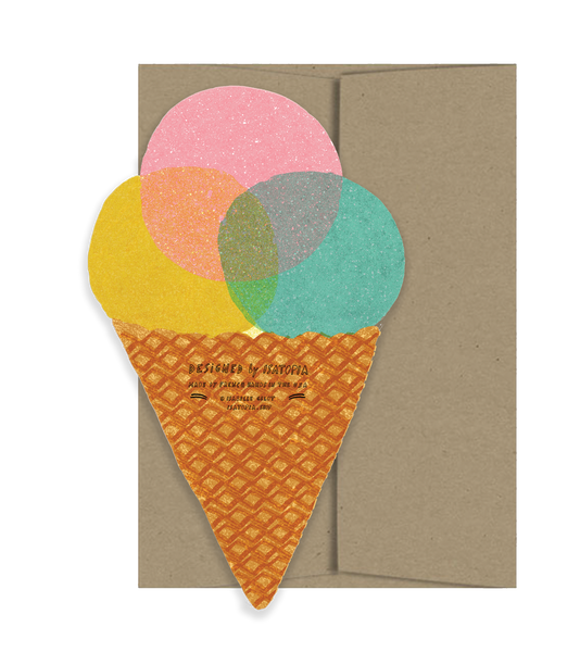 Ice Cream Die Cut Card - Seaside Collection