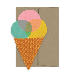 Ice Cream Die Cut Card - Seaside Collection