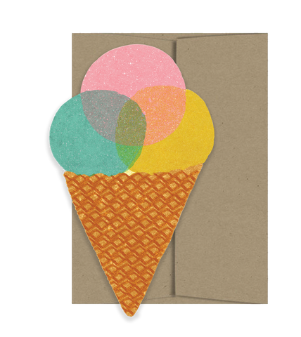 Ice Cream Die Cut Card - Seaside Collection