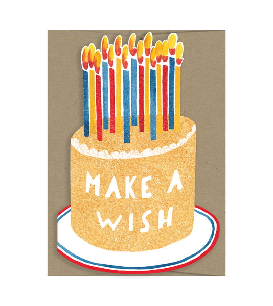 Make a Wish Cake - Die Cut Card
