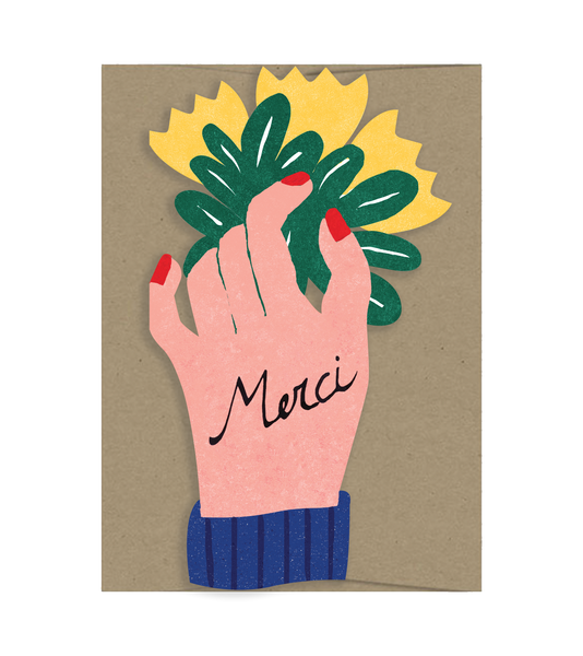 Merci Hand - Die Cut Card