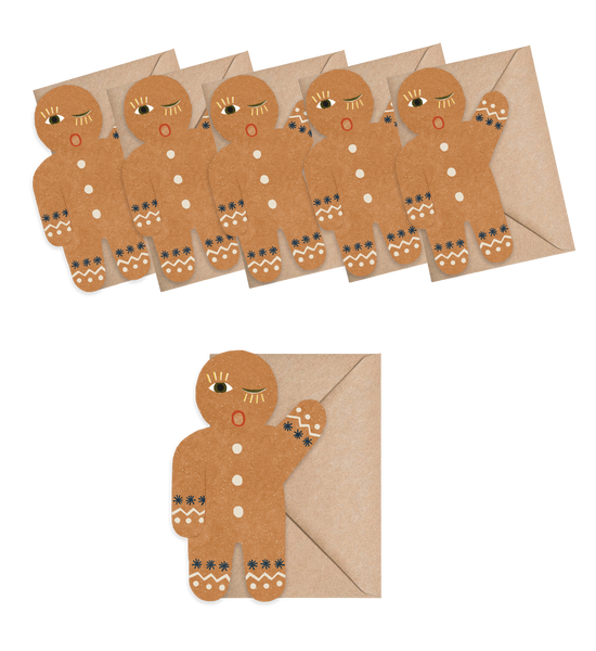 Gingerbread Man Mini Cards - box of 6