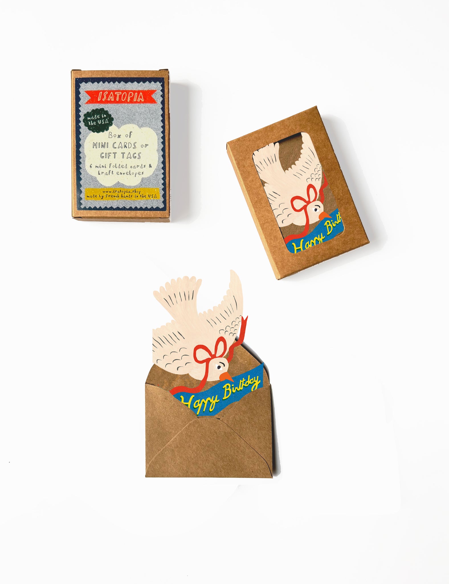 Happy Birthday Bird Mini Cards - Box of 6