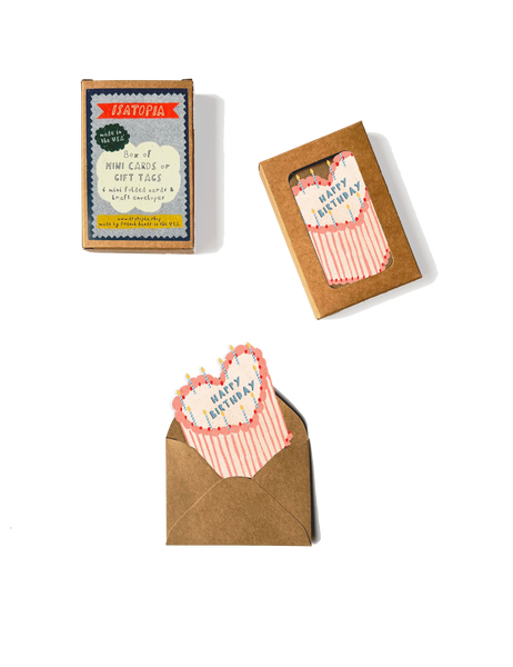 Heart Cake Mini Cards - Box of 6