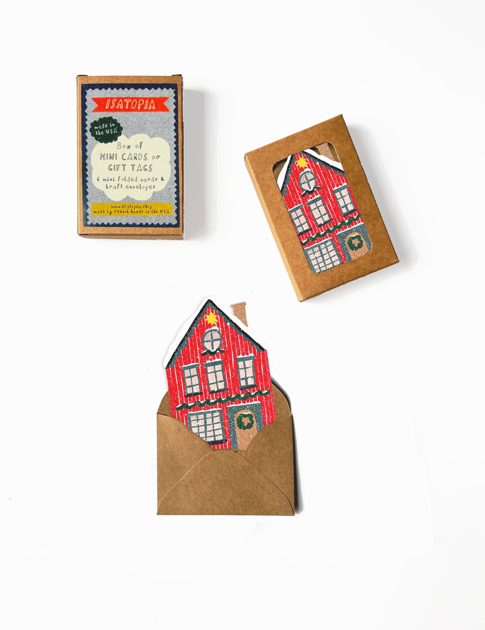 Red Cottage Mini Cards - box of 6