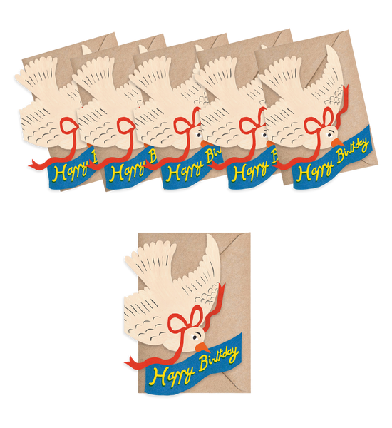 Happy Birthday Bird Mini Cards - Box of 6