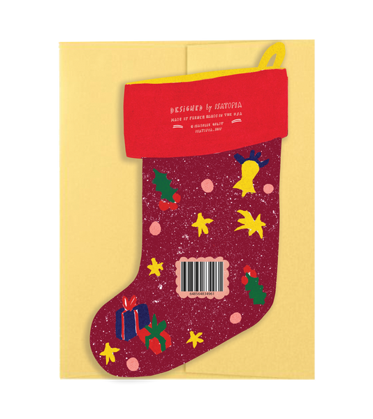 Nutcracker Stocking - Die Cut Card