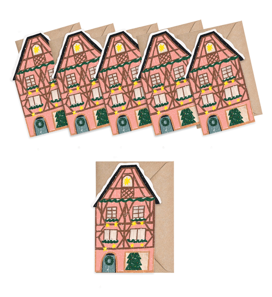 Pink Cottage Mini Cards - box of 6