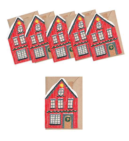 Red Cottage Mini Cards - box of 6