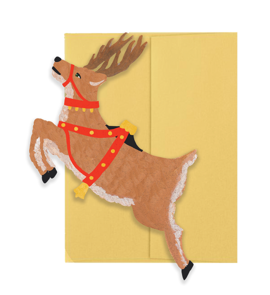 Reindeer Christmas Collection - Die Cut Card