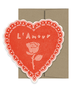 Rose Heart Amour Collection - Die Cut Card