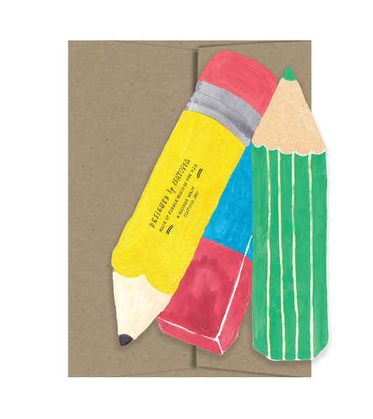 School Supplies - Die Cut Card