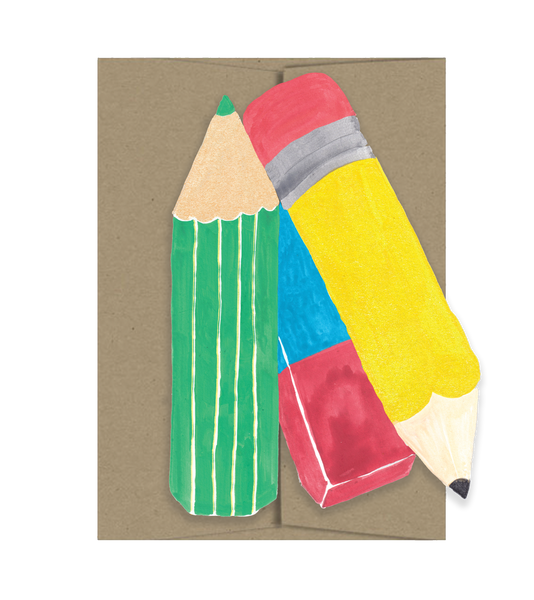 School Supplies - Die Cut Card