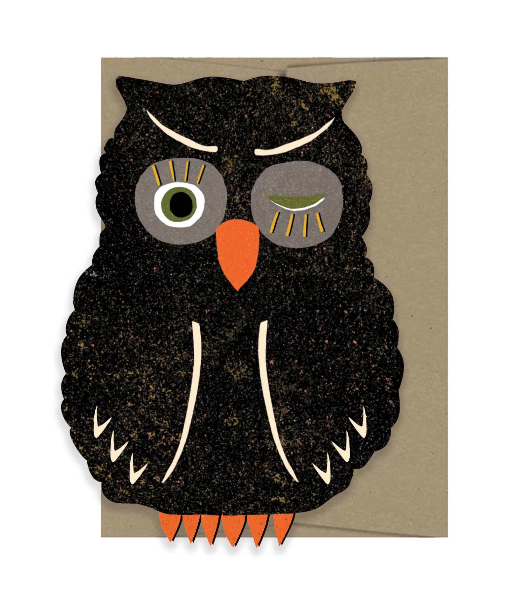 Owl Blink Die Cut Card - Spooky Season Collection