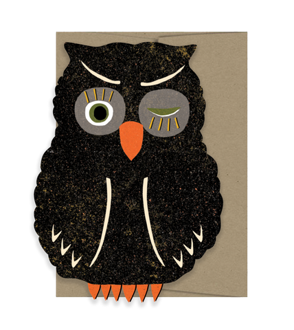 Owl Blink Die Cut Card - Spooky Season Collection