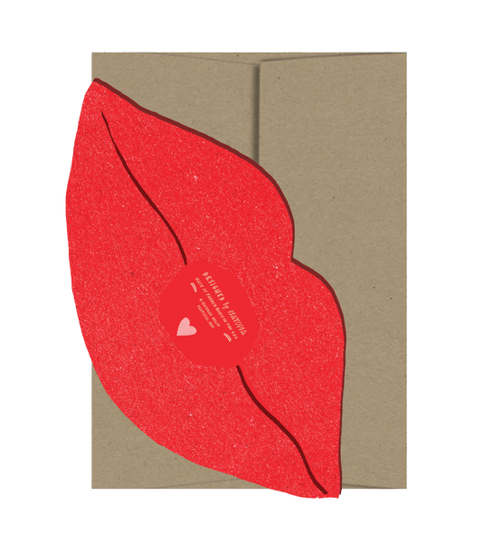 Bisou Lips Die Cut Card