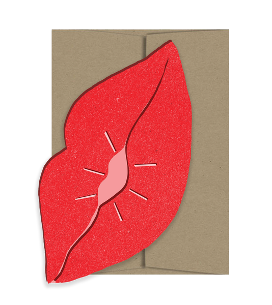 Bisou Lips Die Cut Card