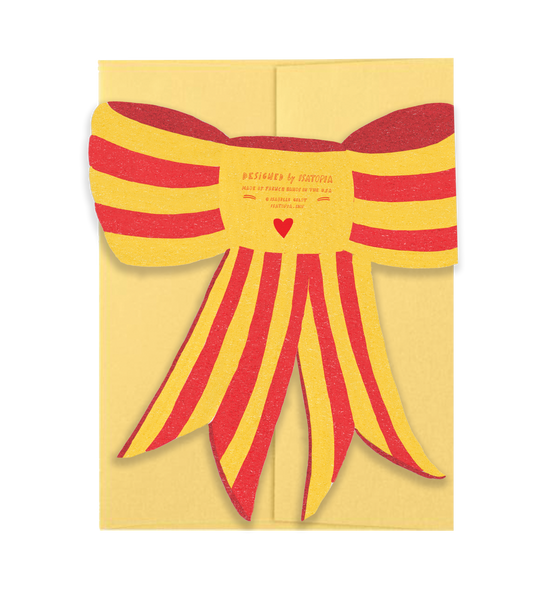 Stripy Bow - Die Cut Card