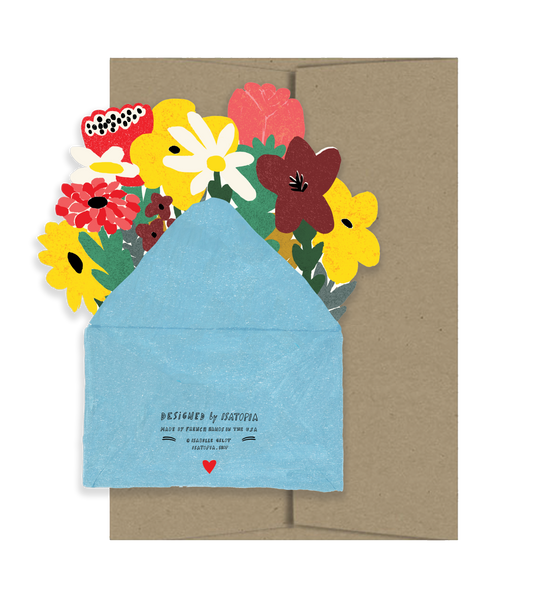 Thank You with Flowers - Die Cut Card