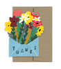 Thank You with Flowers - Die Cut Card