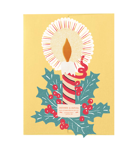 Candle Die Cut Card - Jingle Bells Collection