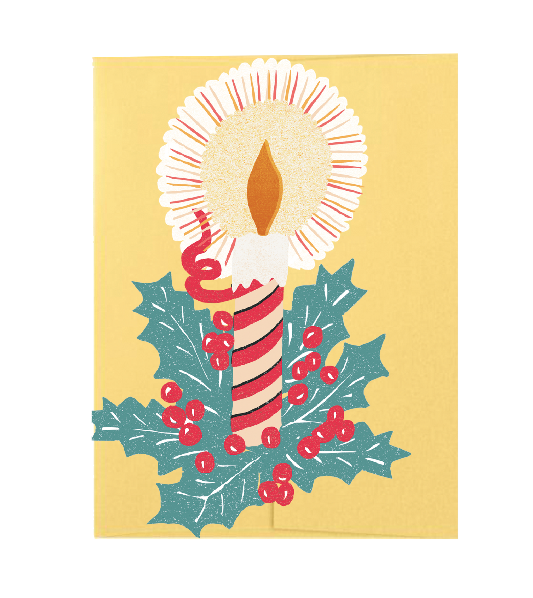 Candle Die Cut Card - Jingle Bells Collection